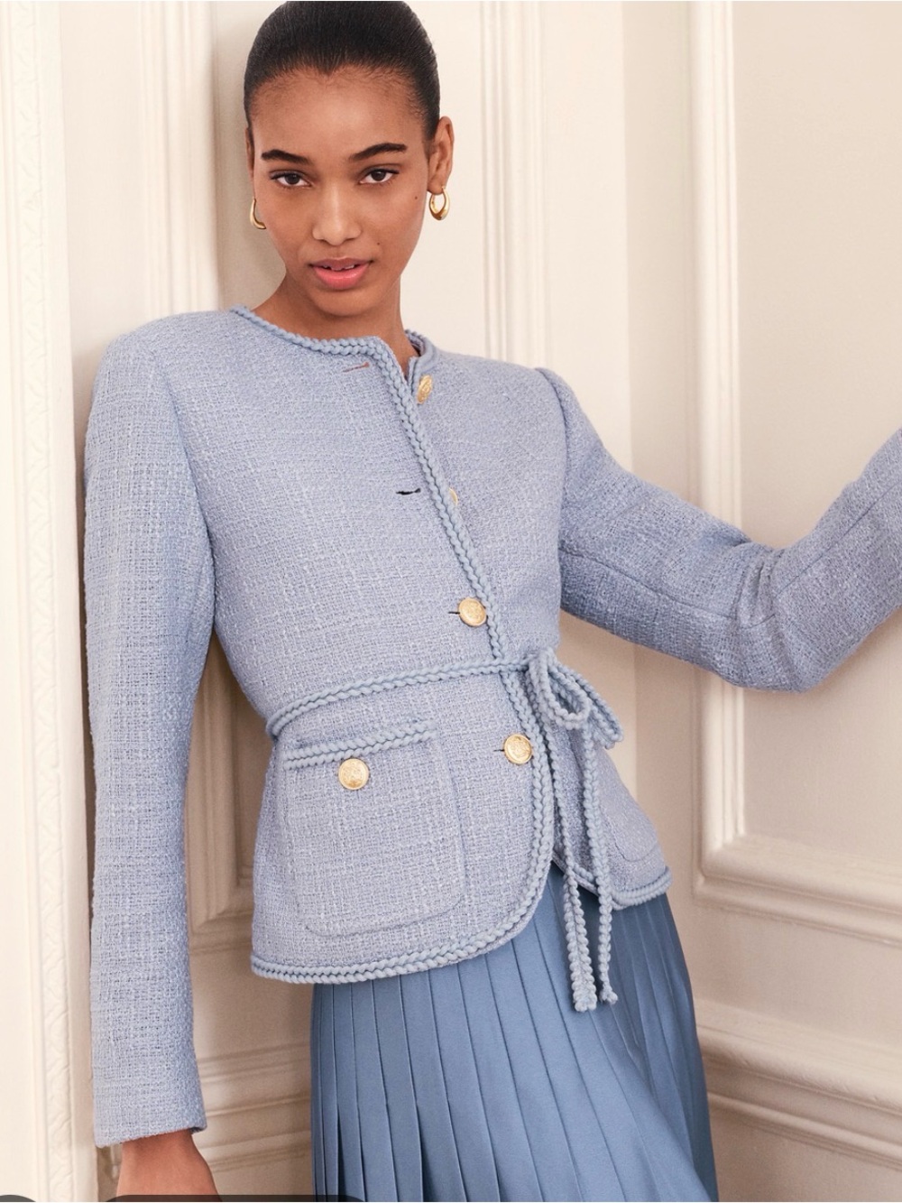 Ann Taylor Tweed Belted Jacket